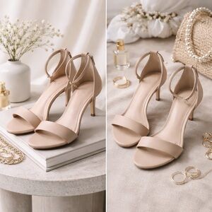 Kelly & Katie Nude Minimalist Strappy Heels Size 10 Neutral Barely There Sandals